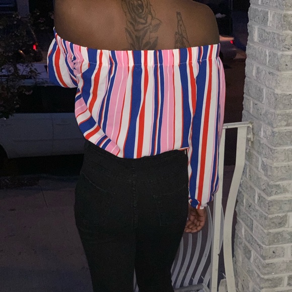 Multicolor off the shoulder top - Picture 3 of 3